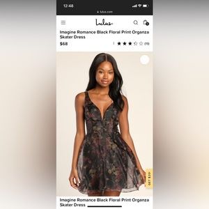 🧡$30🧡 NWT Lulus Imagine Romance Floral Print Organza Skater Dress Size:XL